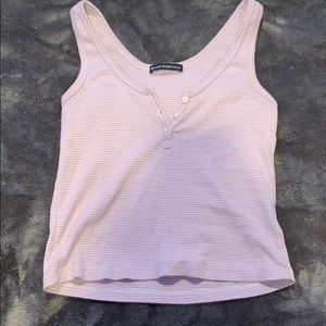 striped button crop shirt